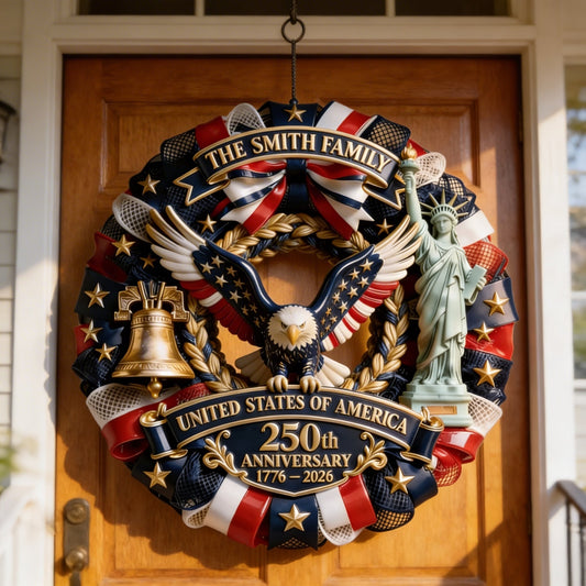 Personalized Family Wood Sign Patriotic United States Of America 1776 2026 Decor Gift Ideas - Printvoro