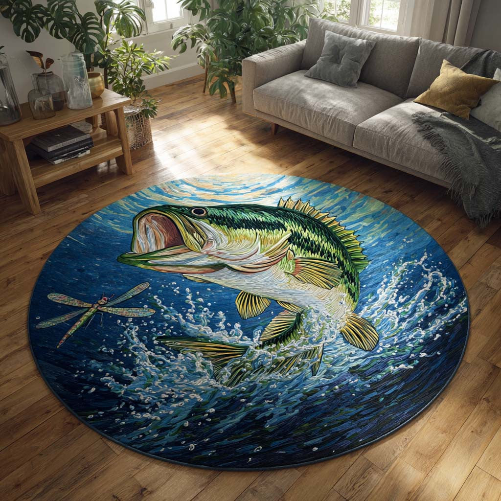 Artistic Fishing Round Mat Living Decor Ideas Best Gifts For Fishing Lovers - Printvoro