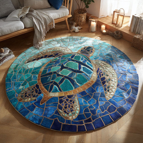 Azure Voyage Round Mat Living Room Mat Unique Home Decor Gifts For New Home - Printvoro