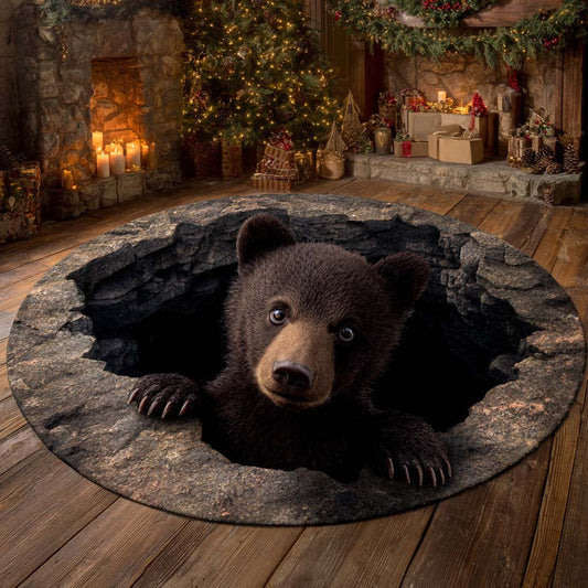 Winter Den Round Mat Living Space Decor Vintage Home Items Gifts For Housewarming - Printvoro