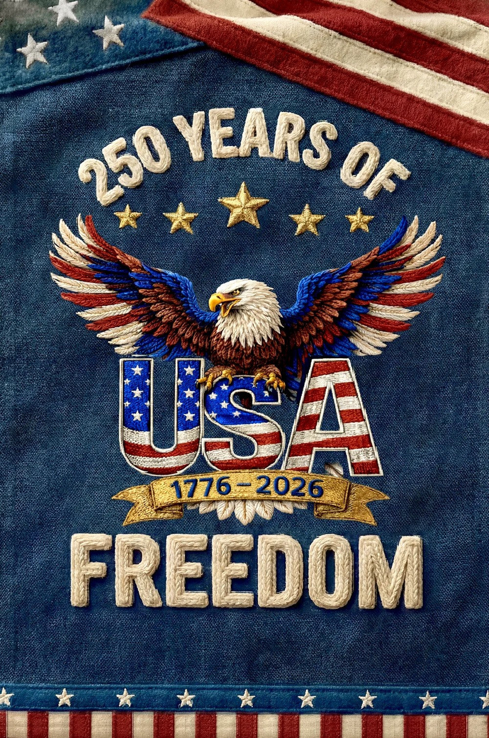 250 Years Of Freedom Flag Eagle Star USA Flag 1776 2026 Anniversary Merch Gift For Mom - Printvoro