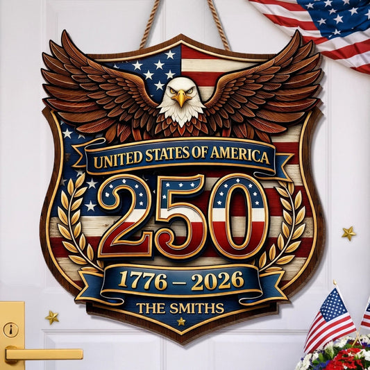 Personalized United States Of America Wood Sign Holiday Decorations Decor Gift For Mom - Printvoro