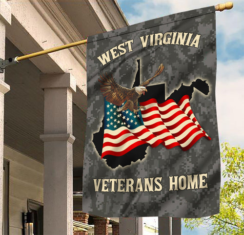 West Virginia Veterans Home Flag Honor Army US Bald Eagle Patriotic Merchandise Gifts For Father - Printvoro