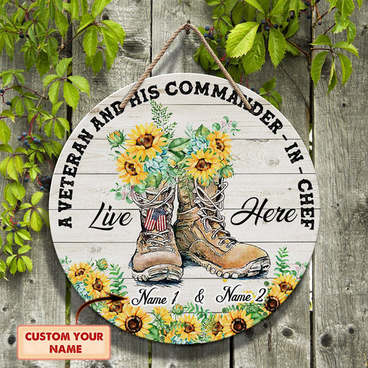 Personalized A Veteran And His Commander Wooden Sign Home Decor Gifts For Sister - Printvoro