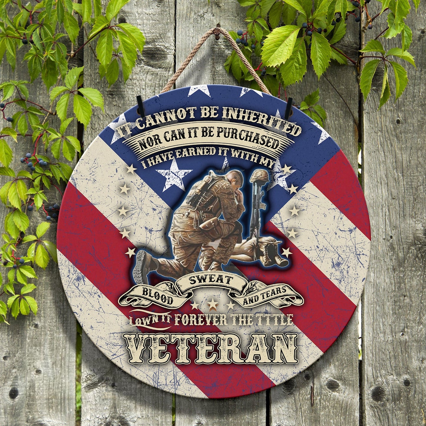US Veteran It Cannot Be Inherited Nor Wooden Sign Proud Army Gifts For Soldier - Printvoro