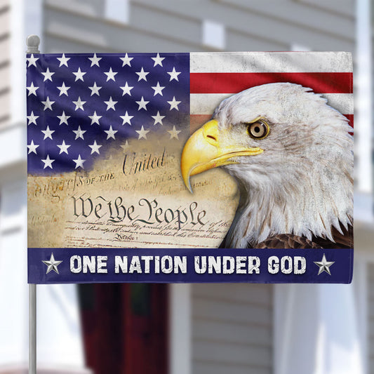 Our Nation Under God Eagle House Flag America 250 Years Flag Gifts For Patriotic Dad - Printvoro
