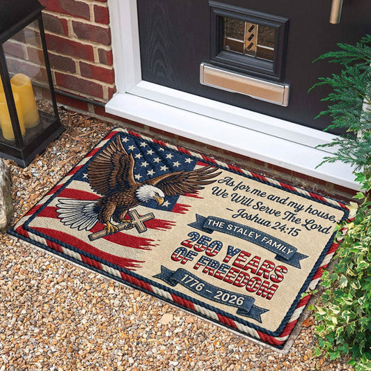 Personalized As For Me And My House 250 Years Of Freedom Doormat America 250 Years Door Mat - Printvoro