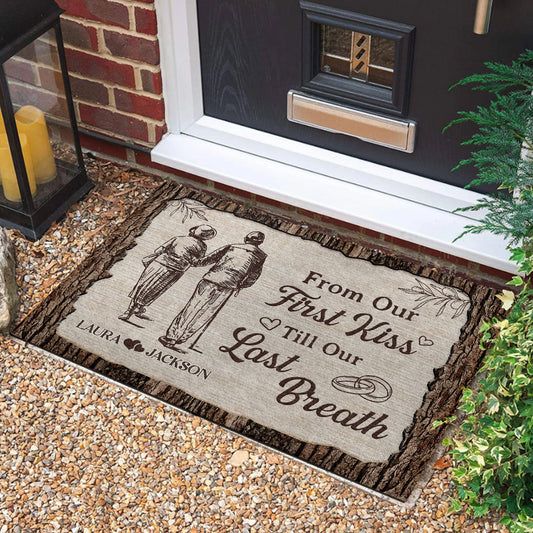 Personalized From Our First Kiss Till Our Last Breath Doormat America's Birthday Doormat - Printvoro