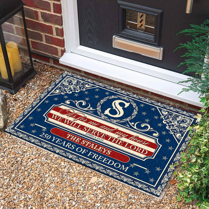 Personalized As For Me And My House We Will Serve The Lord Doormat 4Th Of July Doormat - Printvoro