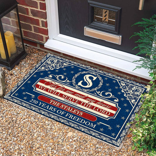 Personalized As For Me And My House We Will Serve The Lord Doormat 4Th Of July Doormat - Printvoro