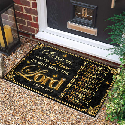 Personalized As For Me And My House We Will Serve The Lord Doormat Celebrating USA 250 Door Mat - Printvoro