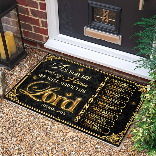 Personalized As For Me And My House We Will Serve The Lord Doormat Celebrating USA 250 Door Mat - Printvoro