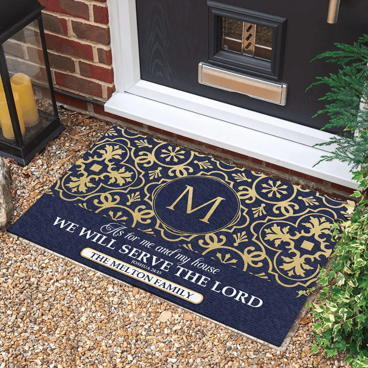 Personalized As For Me And My House We Will Serve The Lord Doormat Independence Day Welcome Mat - Printvoro
