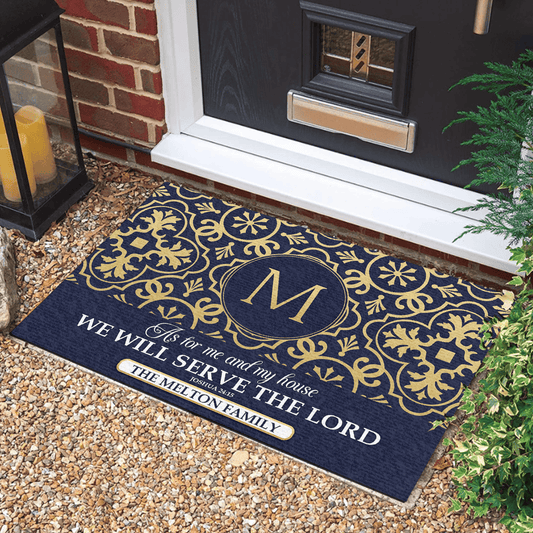 Personalized As For Me And My House We Will Serve The Lord Doormat Independence Day Welcome Mat - Printvoro