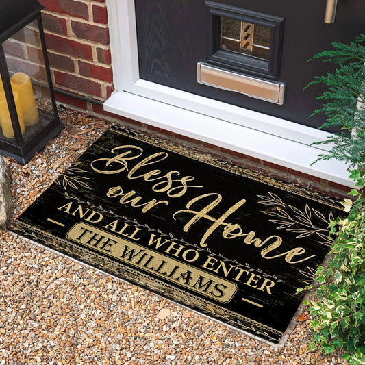 Personalized Bless Our Home And All Who Enter Doormat America Celebrates 250Th Anniversary Doormat - Printvoro