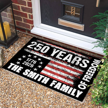 Personalized Liberty Lives In Our Home Doormat Celebrating US 250th Entryway Mat Patriotic Gifts - Printvoro