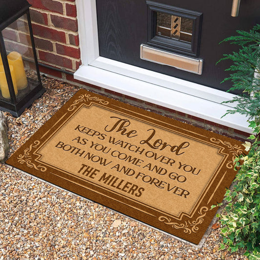 Personalized The Lord Keeps Watch Over You Doormat America's 250th Birthday Mat Patriotic Gifts - Printvoro