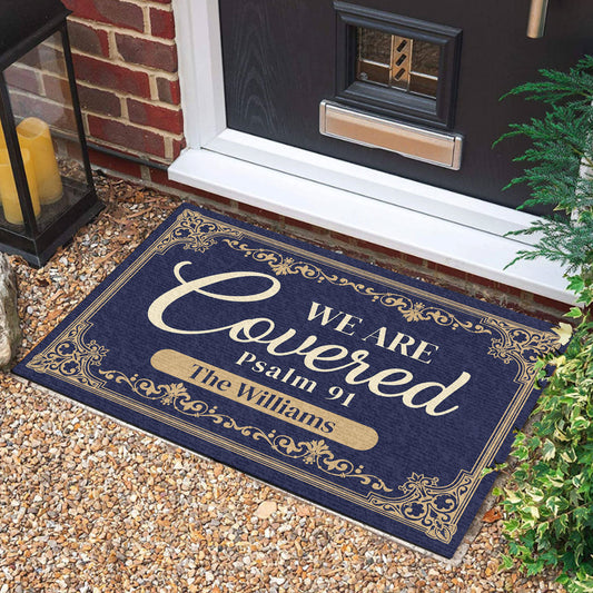 Personalized We Are Covered Doormat Independence Day Welcome Door Mat Gifts For 4Th Of July - Printvoro
