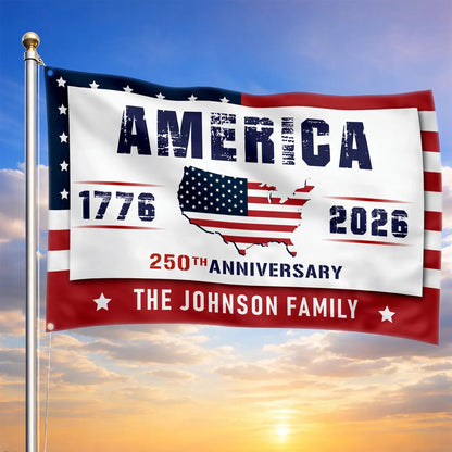Custom America 250th Anniversary 1776 2026 Flag Independence Day Merch Patriotic Decor - Printvoro