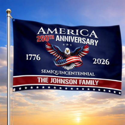 Custom America 250th Anniversary House Flag Semiquincentennial Merch Patriotic Outdoor Decor - Printvoro