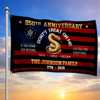 Personalized 250th Anniversary 1776 2026 Flag Faith Family Freedom Flag Independence Day Decor - Printvoro