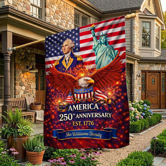 Personalized America 250th Anniversary Flag Semiquincentennial Merch 4Th Of July Decor - Printvoro