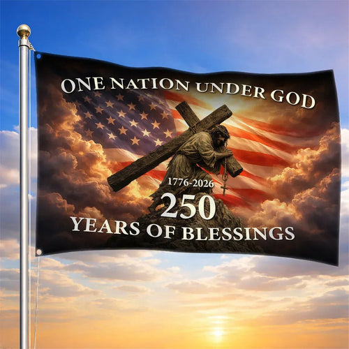 250 Years Of Blessing Flag Christian American Outdoor Decor Gift For Veterans - Printvoro