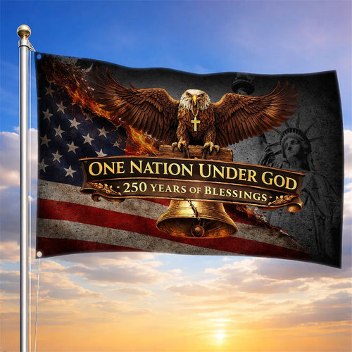 250 Years Of Blessing Flag God Bless America Flag Patriotic Gift For Father - Printvoro
