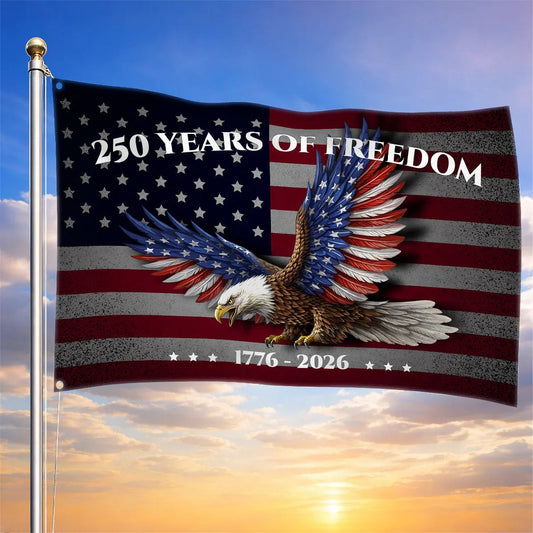 250 Years Of Freedom Flag American Eagle 1776 2026 Merch Patriotic Gifts For Veterans - Printvoro