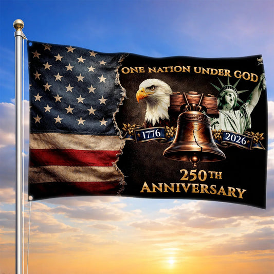 250 Years Of Freedom Flag One Nation Under God 1776 2026 Flag Patriotic Gifts Ideas - Printvoro