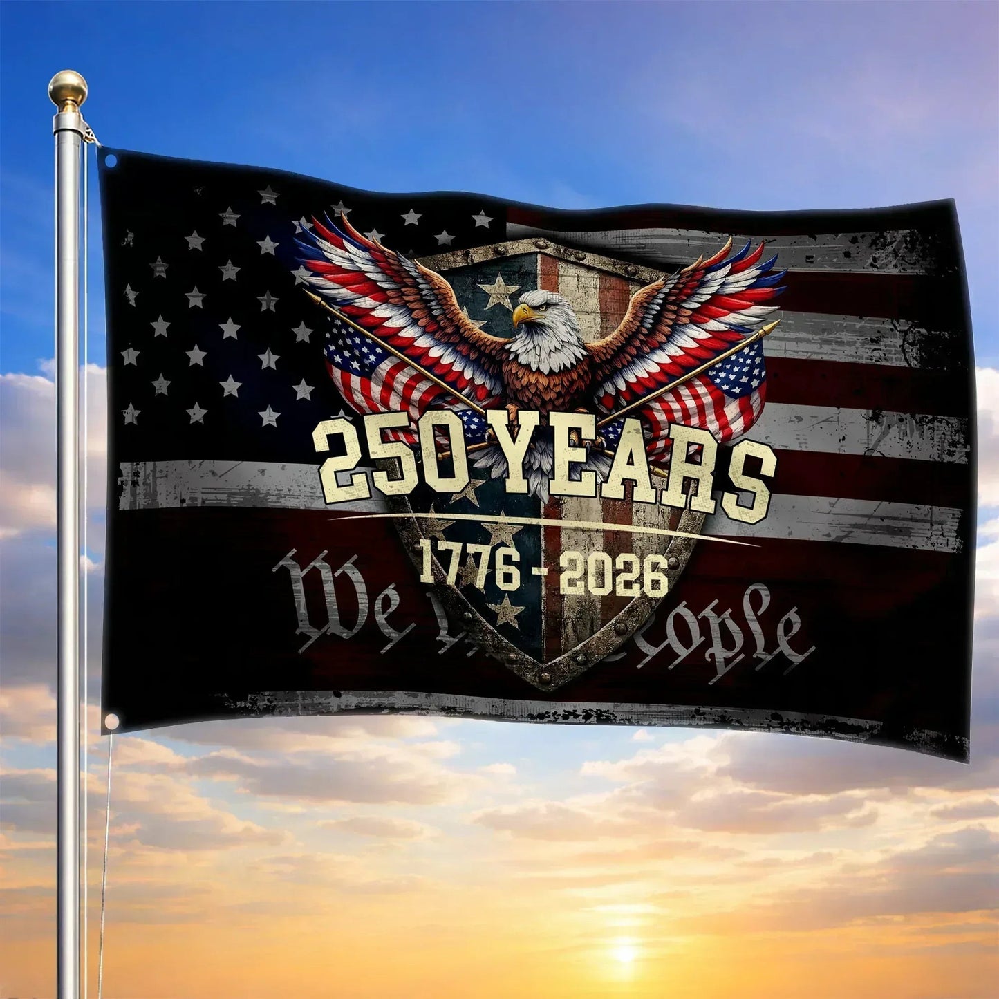 America 250 Years Anniversary Flag We The People 1776 2026 Flag Patriotic Gift For Family - Printvoro