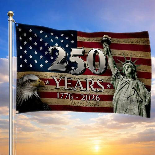 America 250 Years Anniversary Flag We The People 1776 2026 Flag Patriotic Gift - Printvoro