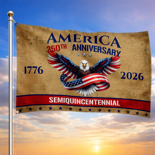 America 250th Anniversary Flag Semiquincentennial 1776 2026 Merch Patriotic Decor - Printvoro