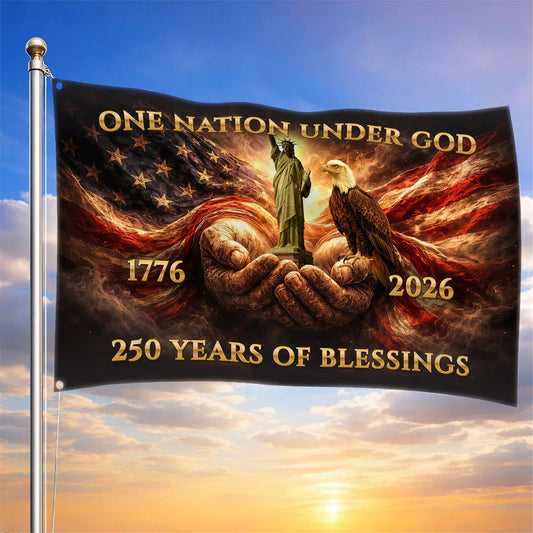 Celebrate America's 250th Anniversary Flag Faith And Liberty Flag Gift For Veterans - Printvoro