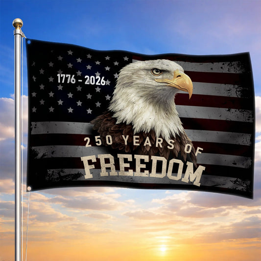Patriotic 250 Years Of Freedom Flag American Eagle 1776 2026 Clothes Gift Ideas - Printvoro