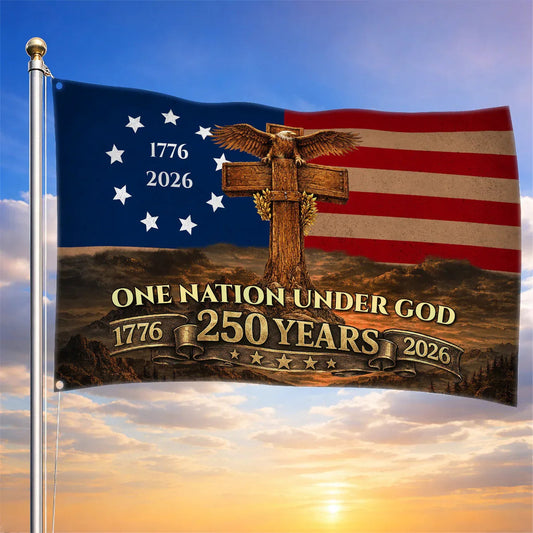 Patriotic One Nation Under God Flag Memorial Day Merch 250th Anniversary Decor - Printvoro