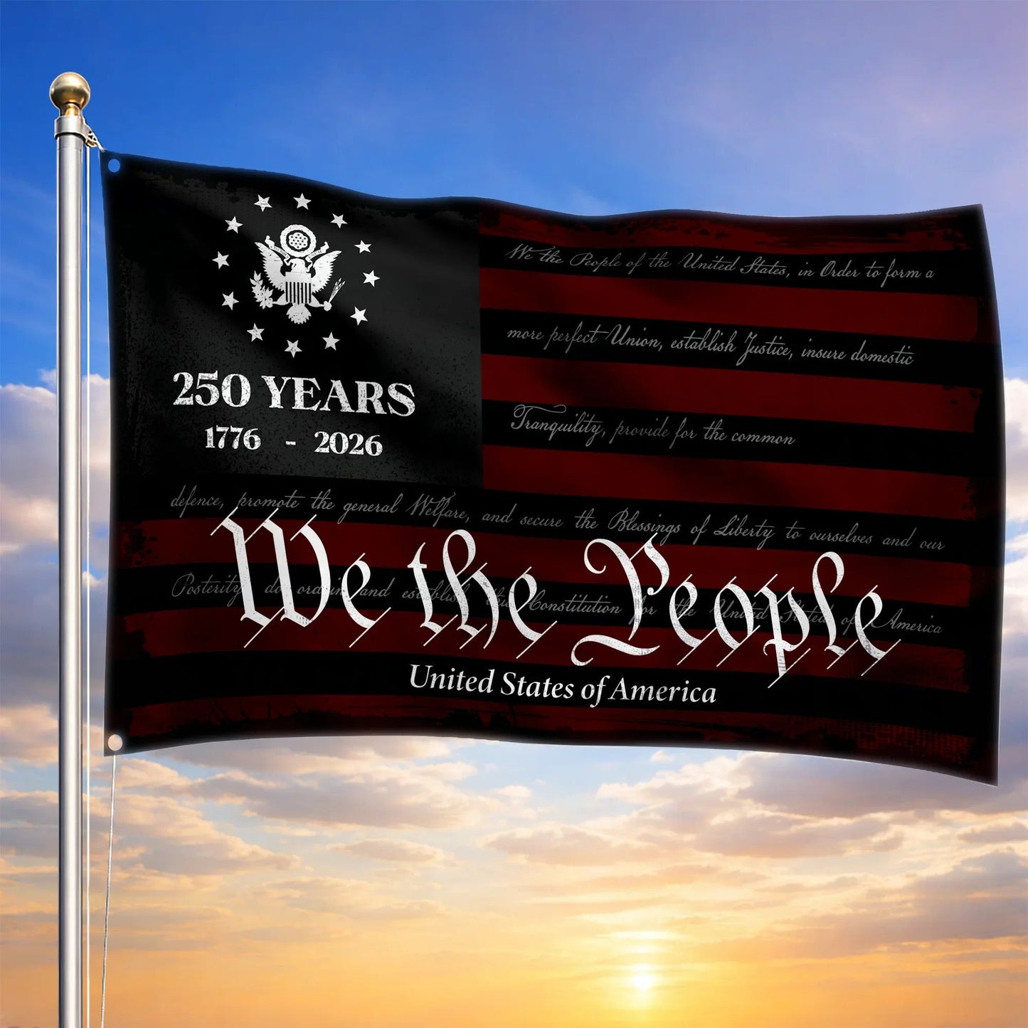 United States Of America Flag We The People 250 Years Merch Patriotic Decor - Printvoro