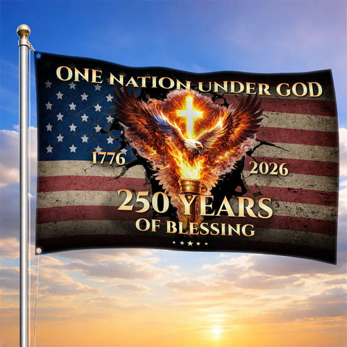 USA 250Th Anniversary Flag One Nation Under God 1776 2026 Flag Gifts For Dad - Printvoro