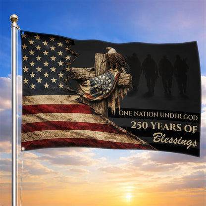 Vintage One Nation Under God Flag 250 Years Of Blessing 1776 2026 Flag Gifts For 4Th Of July - Printvoro