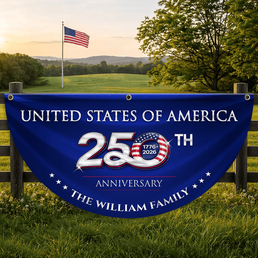 Personalized United States Of America Fan Flag 250th Anniversary Merch Independence Day Decor - Printvoro