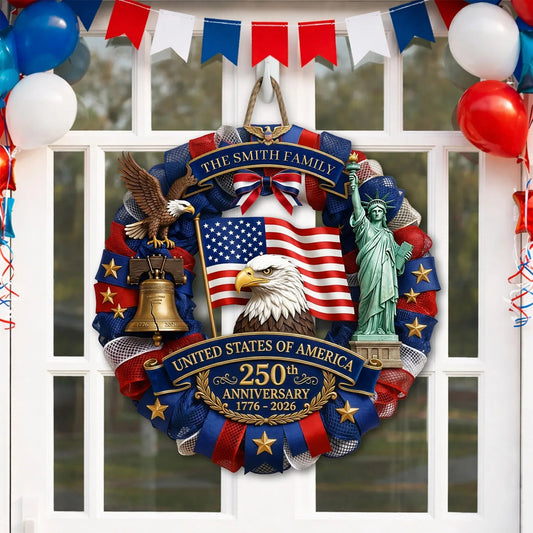 Personalized 250th Anniversary Wooden Sign Semiquincentennial Merch 4Th Of July Decor - Printvoro