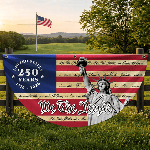 United States 250 Years 1776 2026 Fan Flag We The People Merch Patriotic Decor - Printvoro
