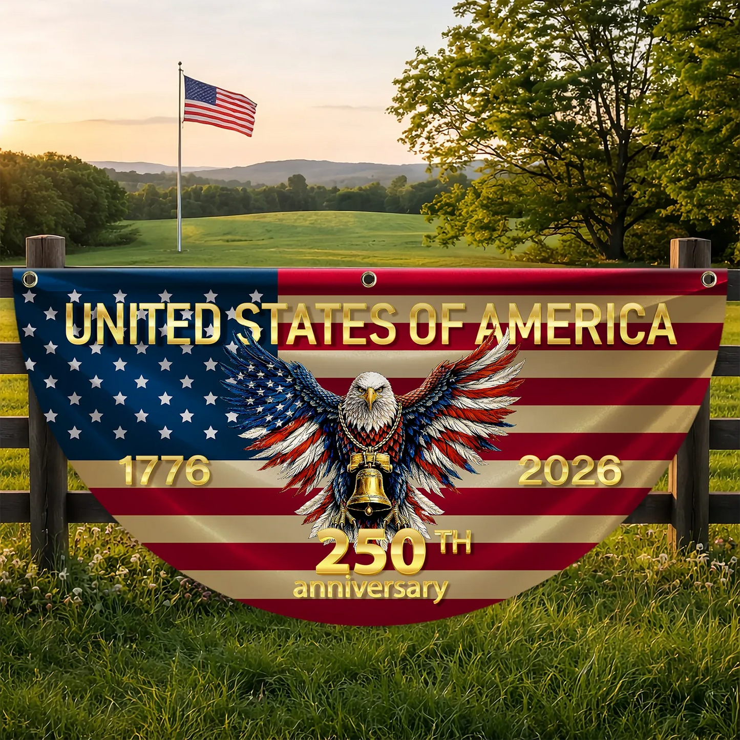 United States Of America Fan Flag 250th Anniversary Flag Merch America's Birthday Decor - Printvoro