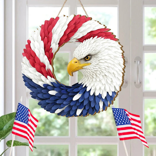 Patriotic Bald Eagle Wooden Sign United States Of America Merch Patriotic Outdoor Decor - Printvoro