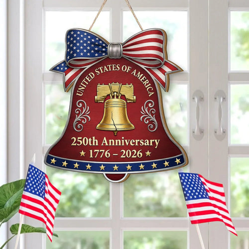 United States Of America Wooden Sign 250th Anniversary 1776 2026 Merch Gift For Father - Printvoro