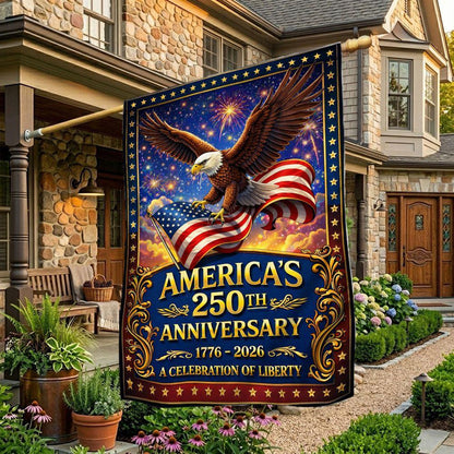 America's 250th Birthday Flag A Celebration Of Liberty Merch Patriotic Decor - Printvoro