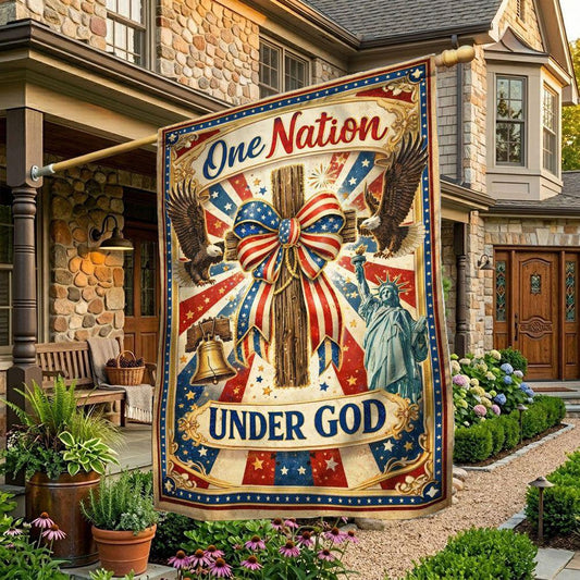 One Nation Under God Flag 250 Years Of Freedom Merch Patriotic Outdoor Decor - Printvoro