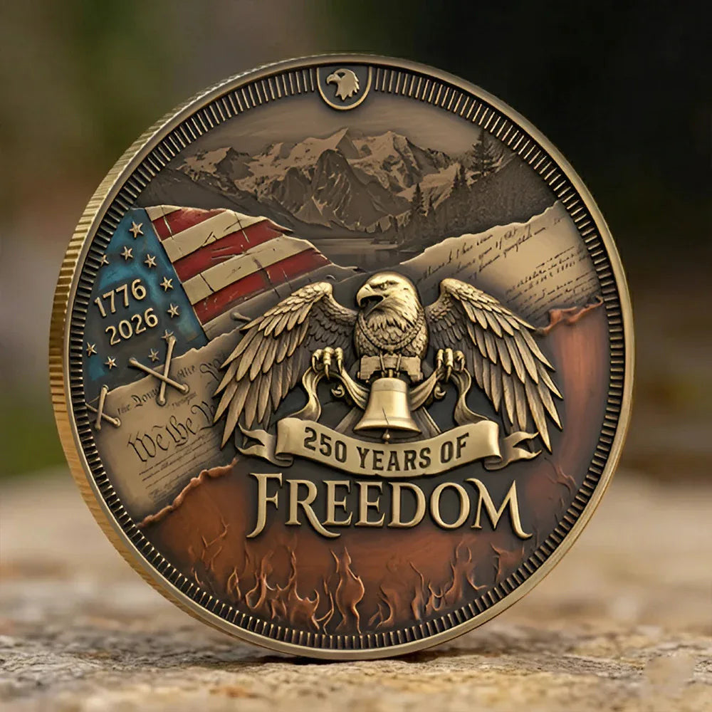 250 Years Of Freedom Metal Coin We The People Merch Patriotic Gift For Father - Printvoro
