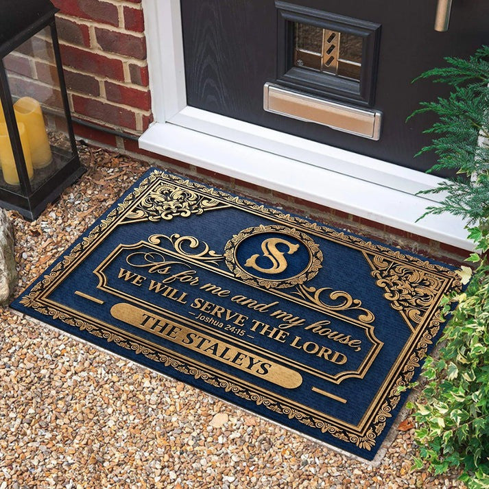 As For Me And My House We Will Serve The Lord Merch Personalized Doormat Patriotic Gifts - Pvr