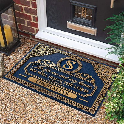 As For Me And My House We Will Serve The Lord Merch Personalized Doormat Patriotic Gifts - Pvr